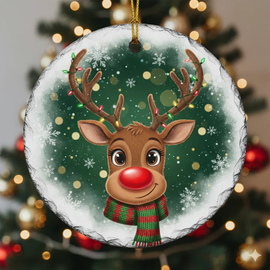 Round slate ornaments with natural edges