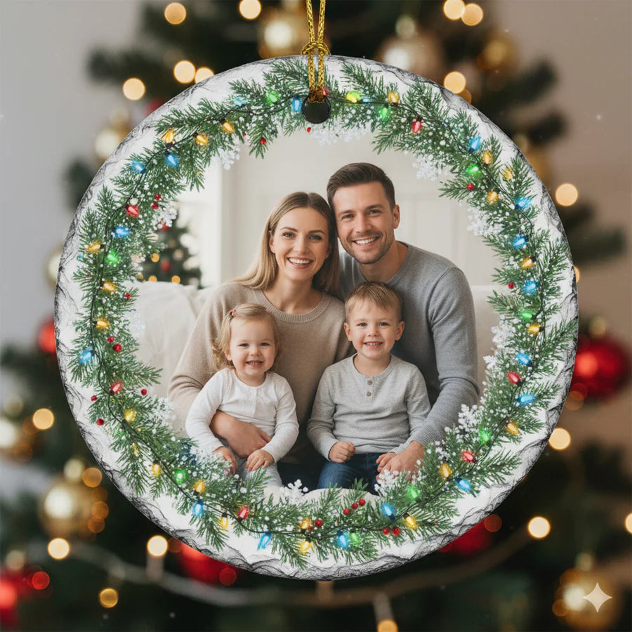 Round slate ornaments with natural edges